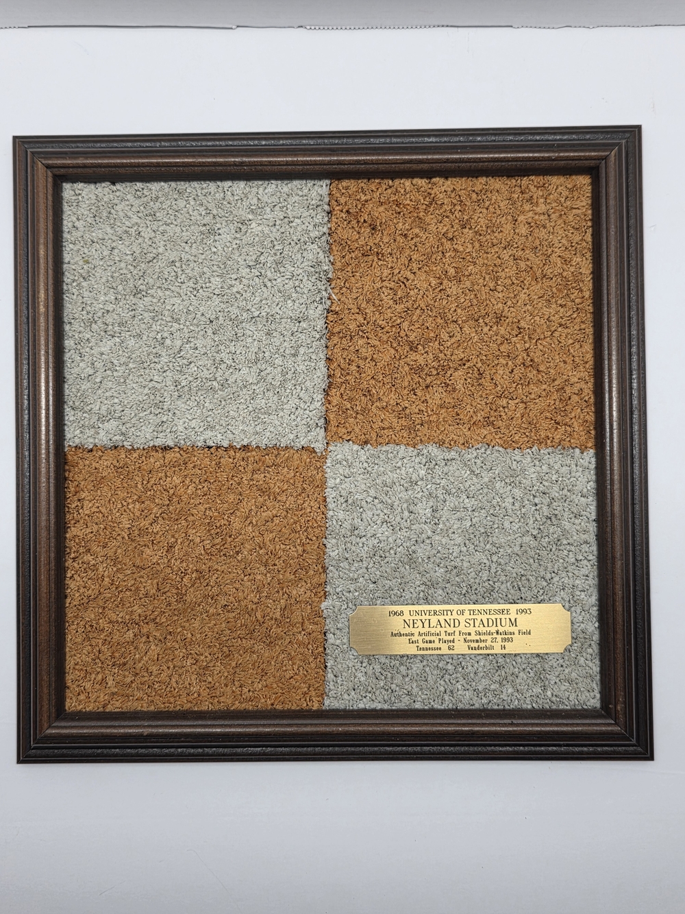 University Of Tennessee UT Authentic Turf Used 1968-1993 Neyland Football Vols